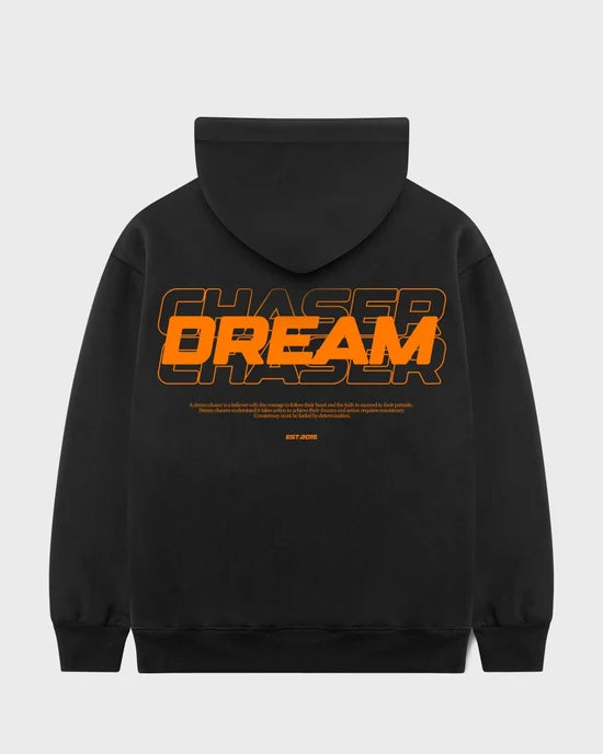 KOKAINE ~ "Dream Chaser Orange Logo" Hoodie // BLACK