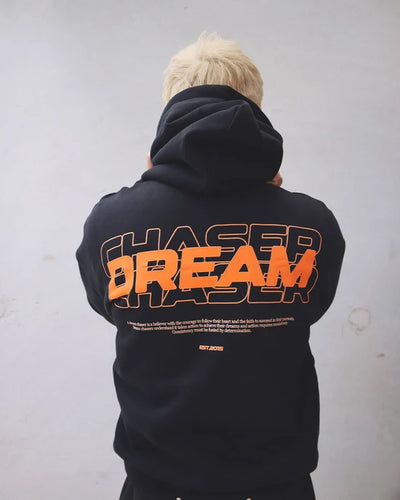 KOKAINE ~ "Dream Chaser Orange Logo" Hoodie // BLACK