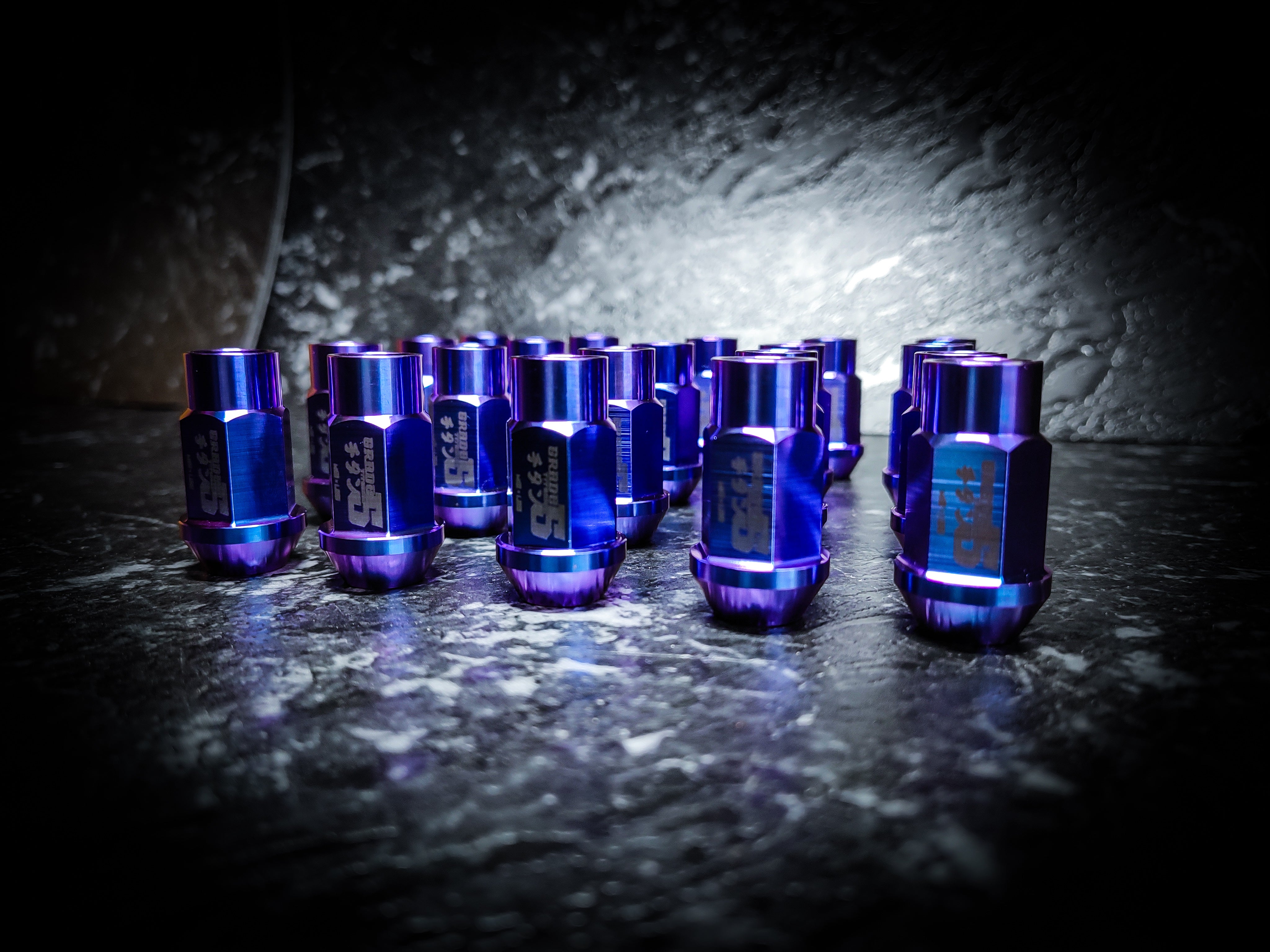 Grade 5 Titanium Blue & Purple Colour Shift Wheel Nuts