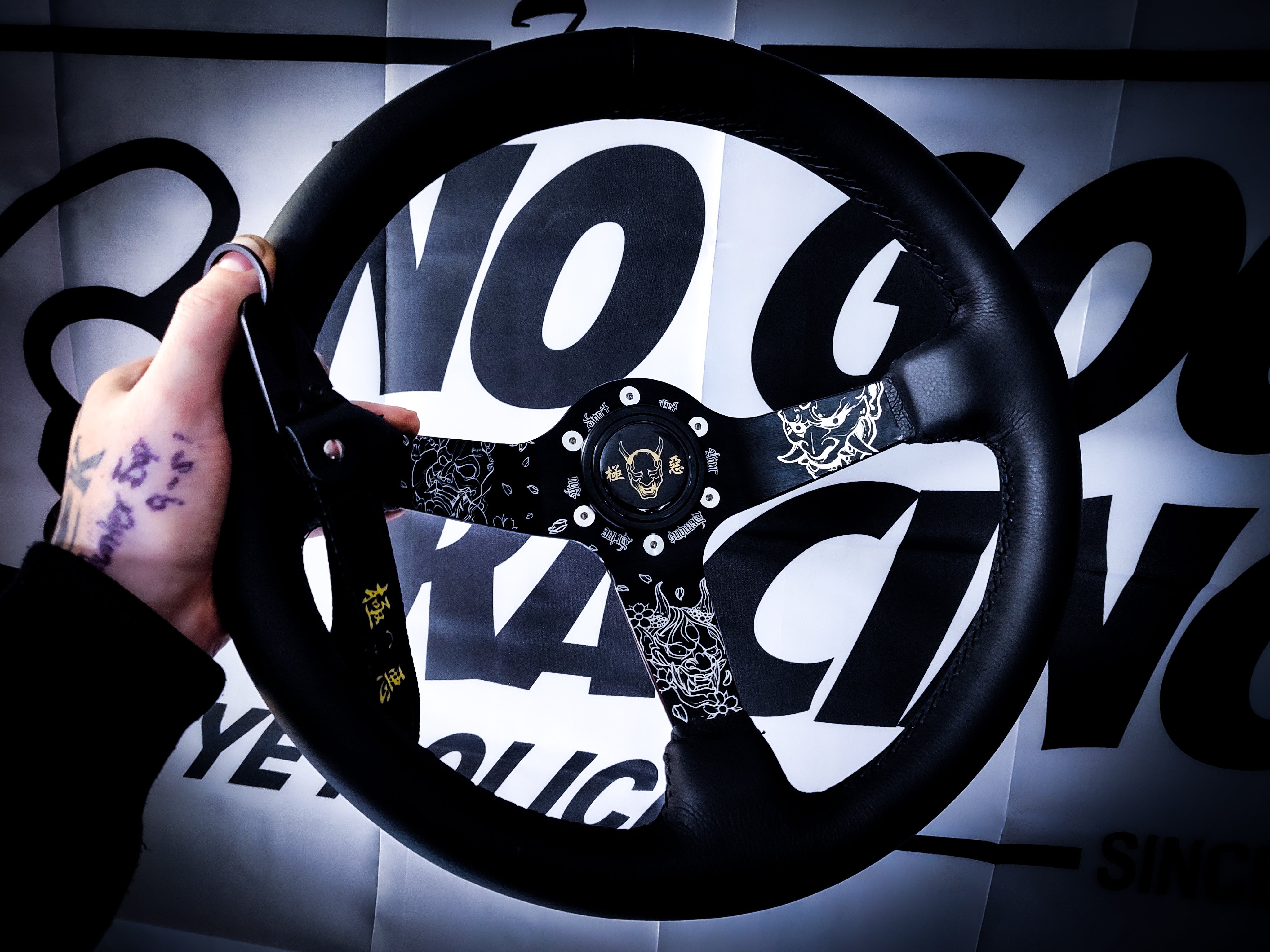 LIMITED "Don't Let Your Demons Drive You" Black Deep Dished Steering Wheel