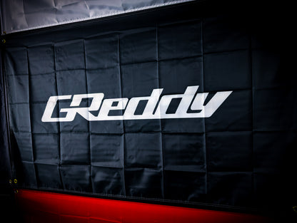 GREDDY Black and White Workshop Banner Flag