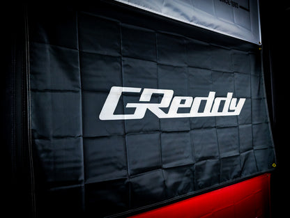 GREDDY Black and White Workshop Banner Flag