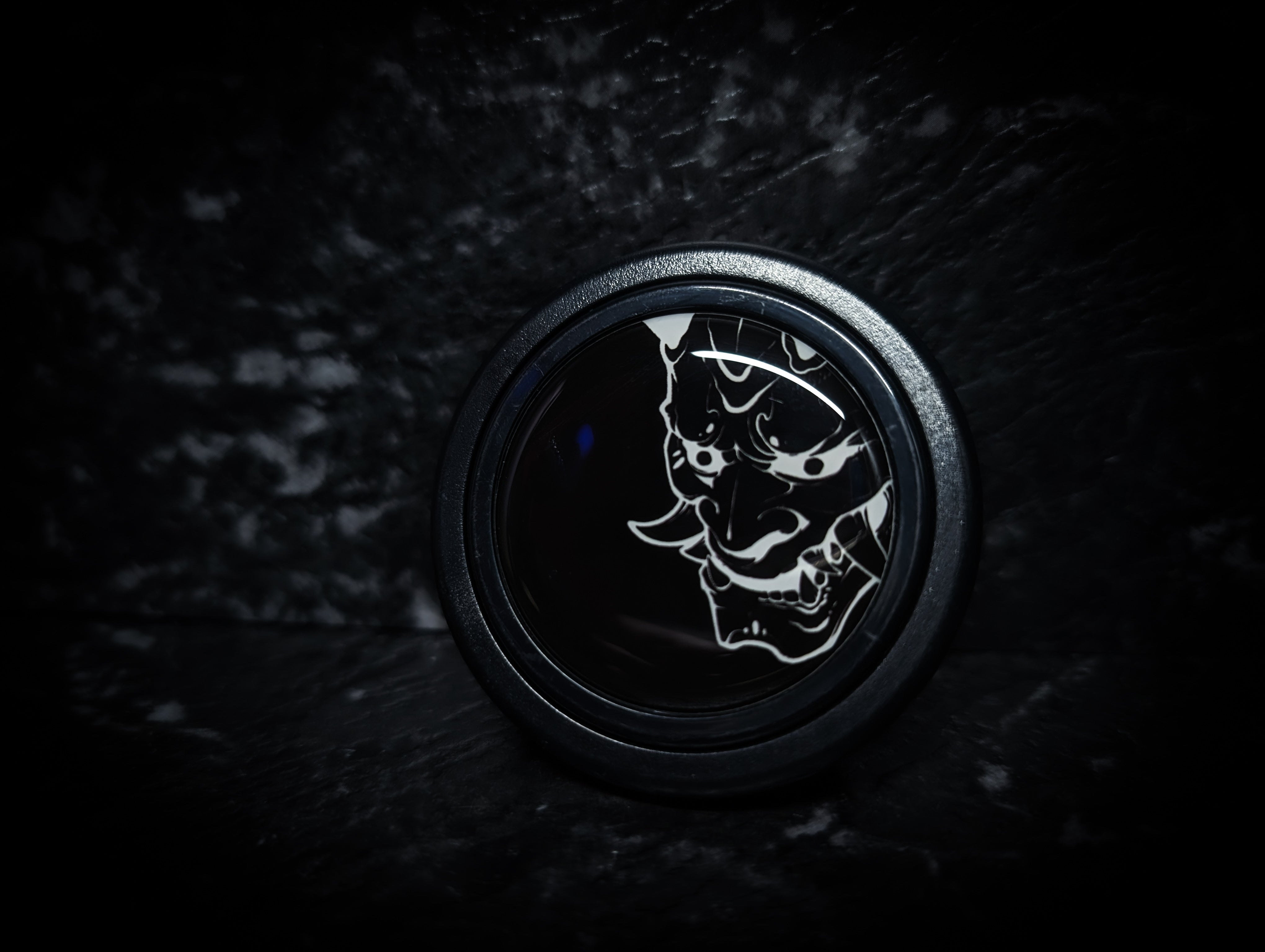 White Oni Steering Wheel Horn Button