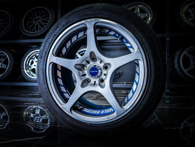 Volk Rays Style Challenge Series F ZERO/57PRO Chrome and Deep Blue Centre Caps