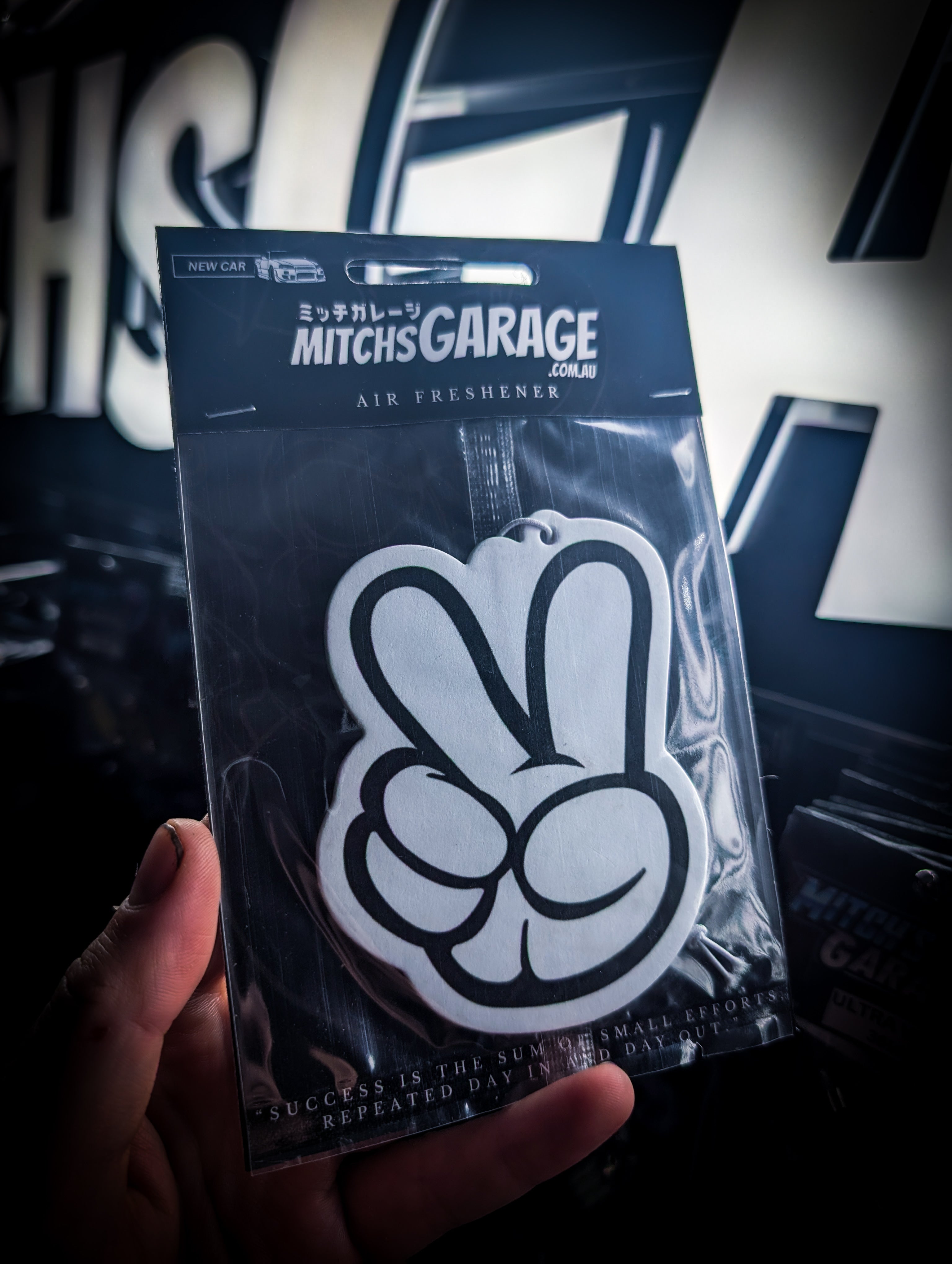 Mitch's Garage Peace Glove New Car ❄️ Scented Premium Air Freshener