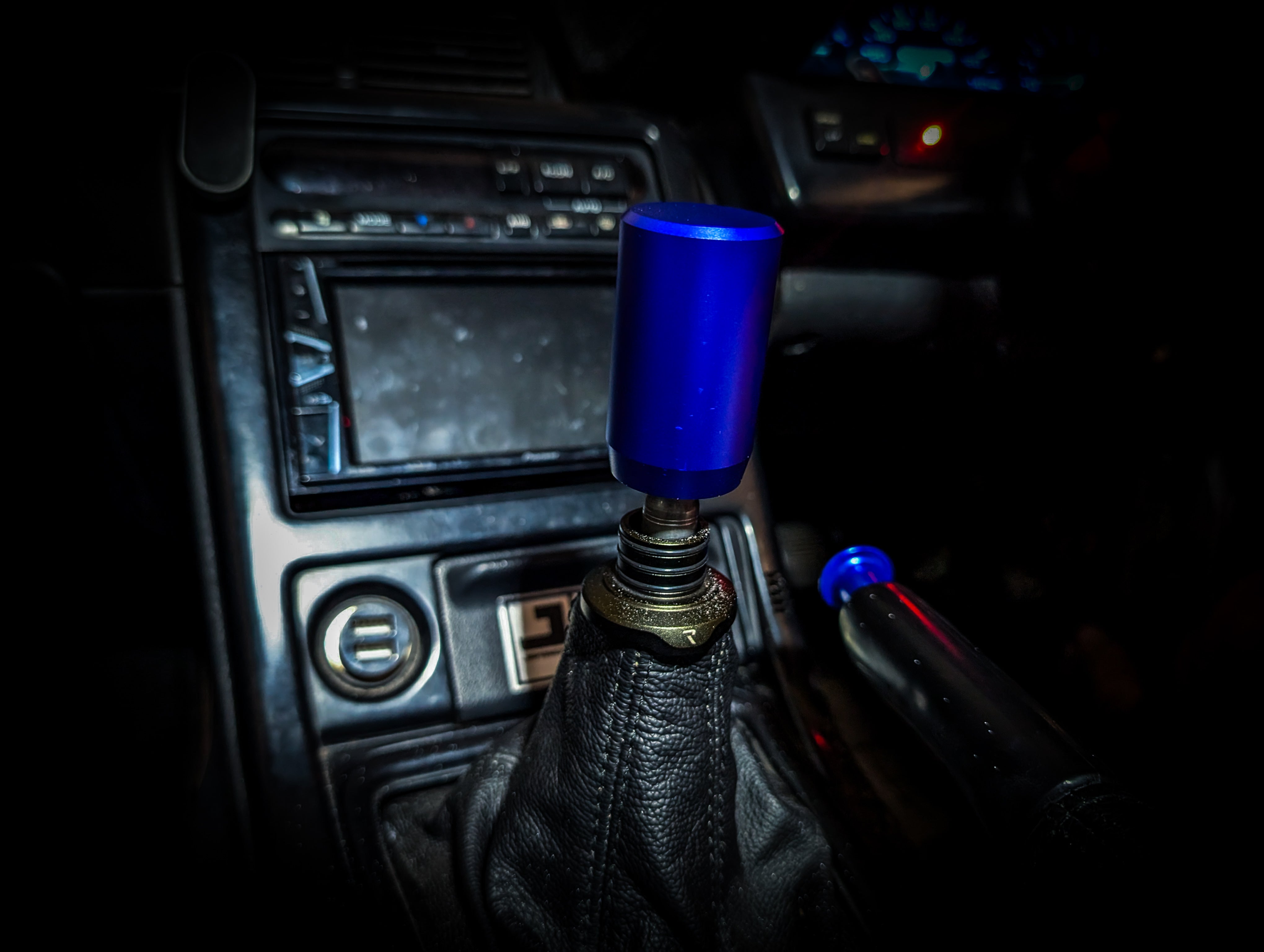 Deep Blue Thick Grip Short Manual Gear Knob