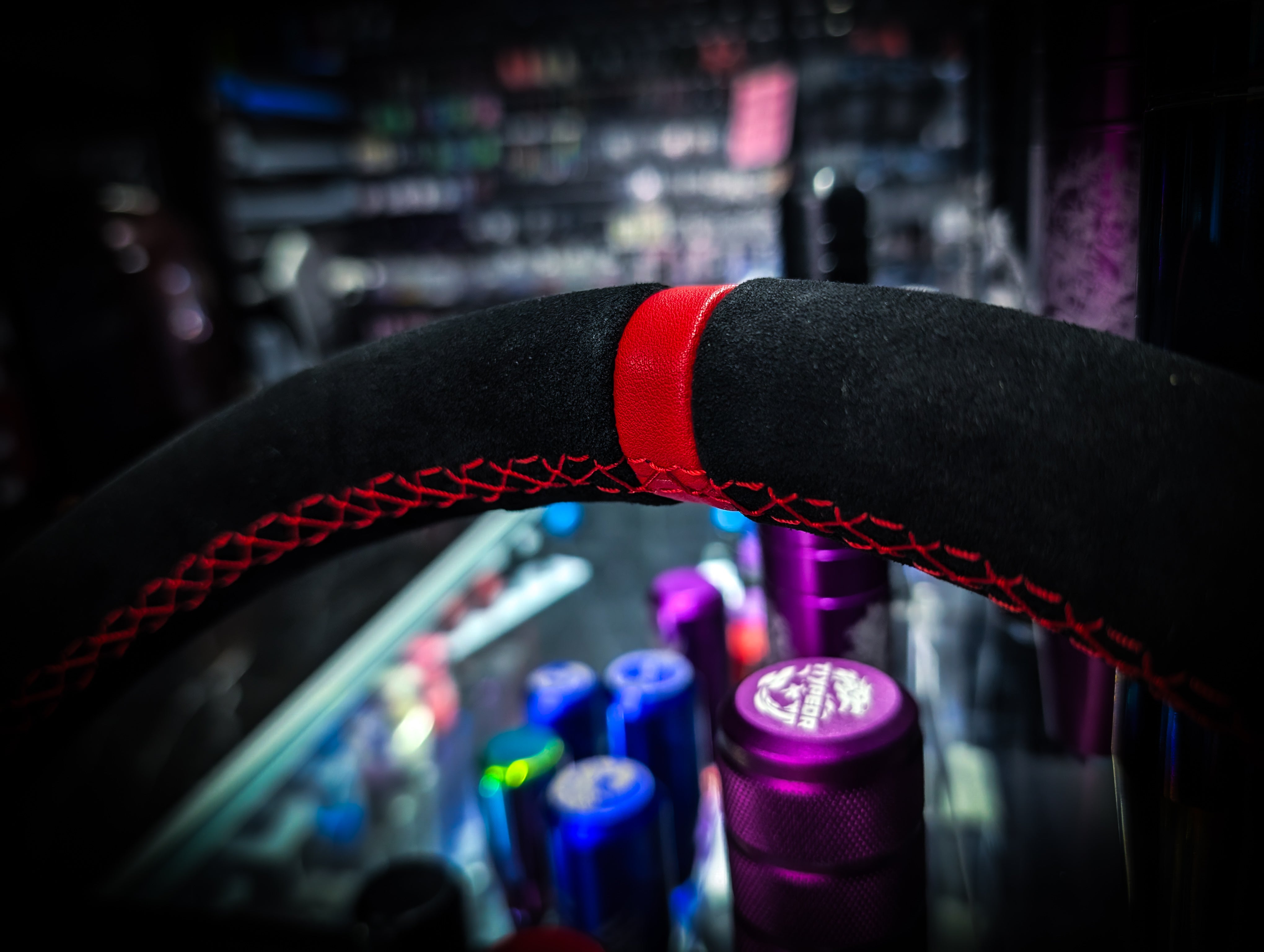 Red Geisha V1 Deep Dished Alcantara Steering Wheel