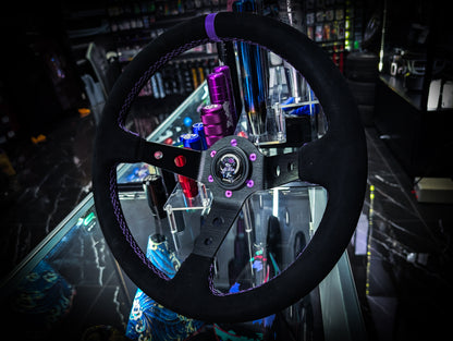 Purple Geisha V2 Deep Dished Alcantara Steering Wheel