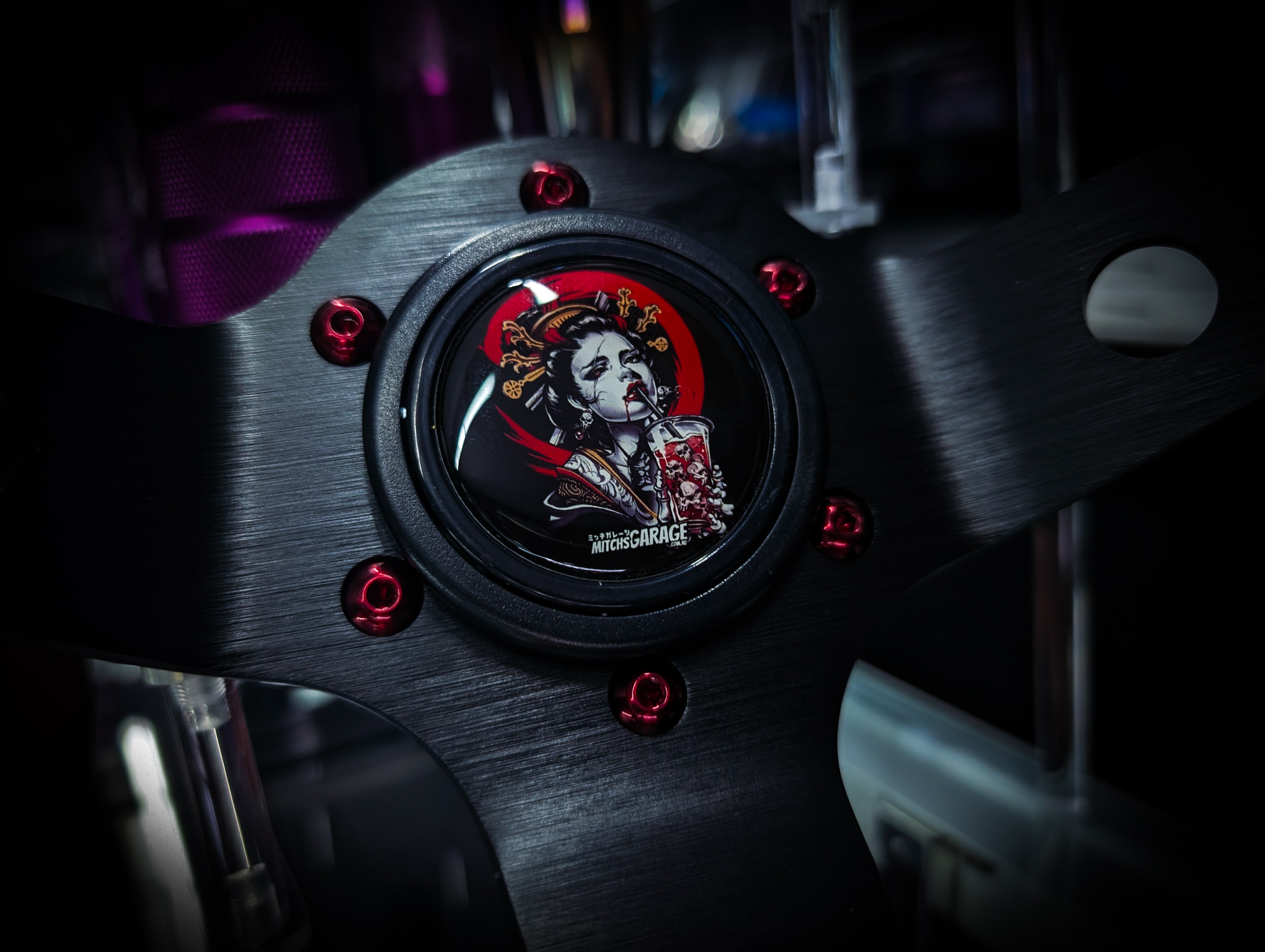 Red Geisha V1 Deep Dished Alcantara Steering Wheel