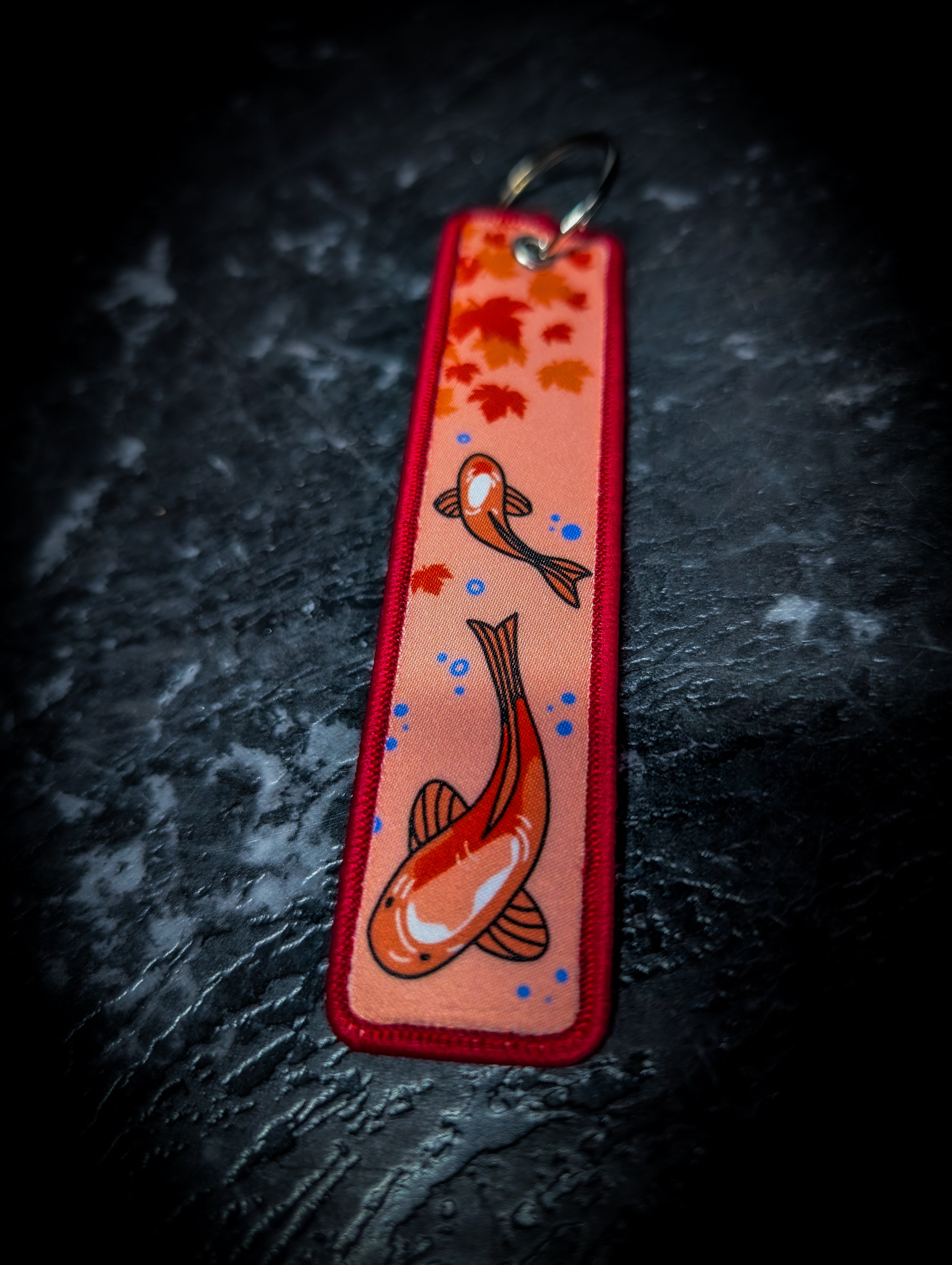 Lucky Japanese Koi Fish Red Keys Tag