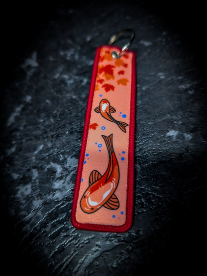 Lucky Japanese Koi Fish Red Keys Tag