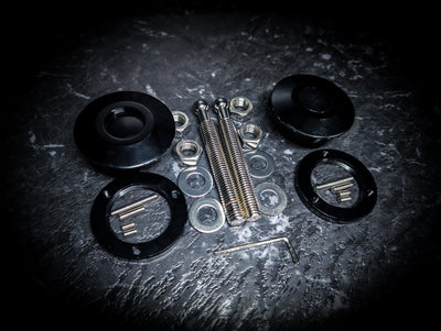 Button Style Pair 62mm BLACK Hood Pins