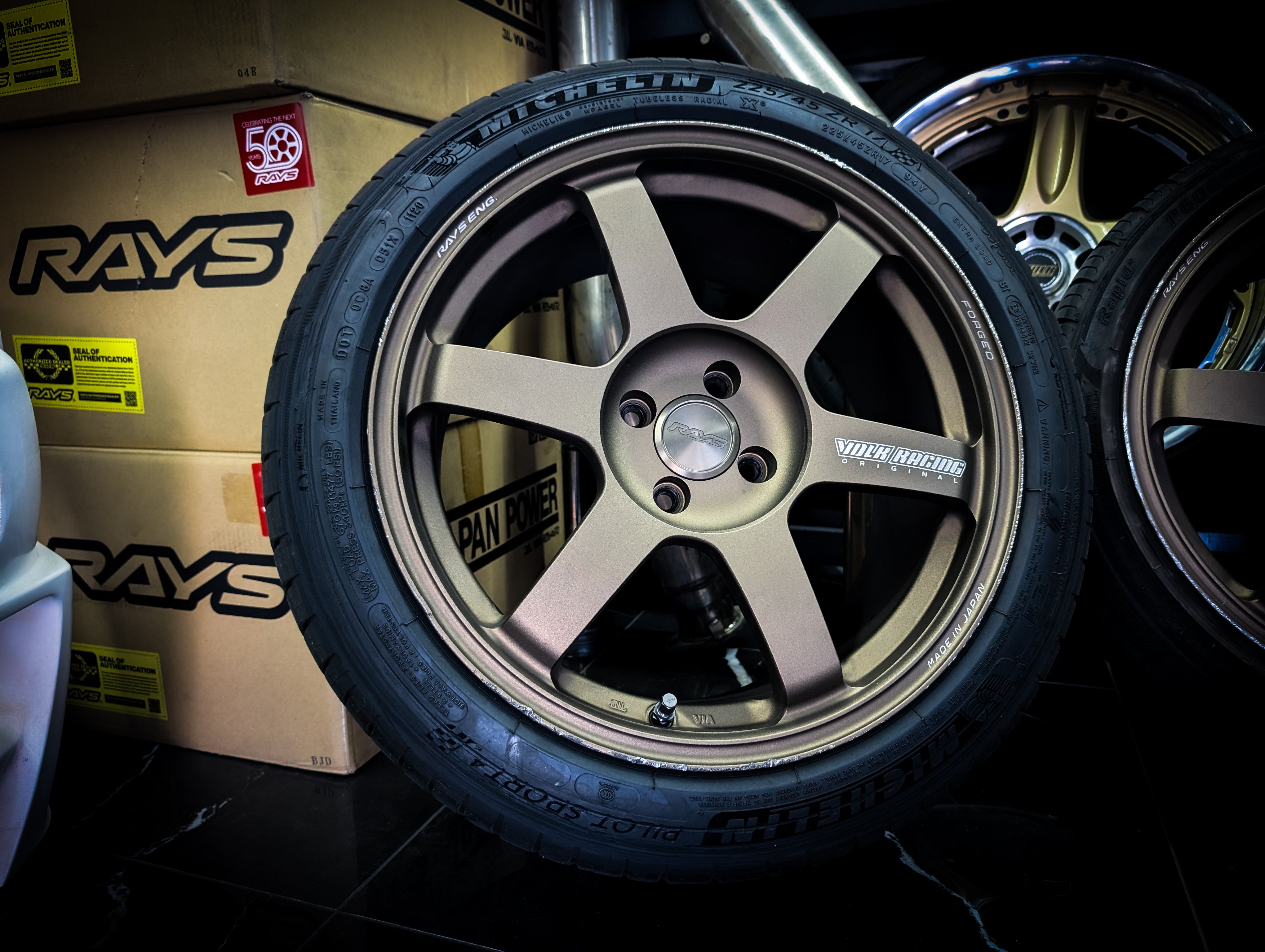 17" Volk Rays TE37 SAGA Bronze Monoblock Wheels x 4