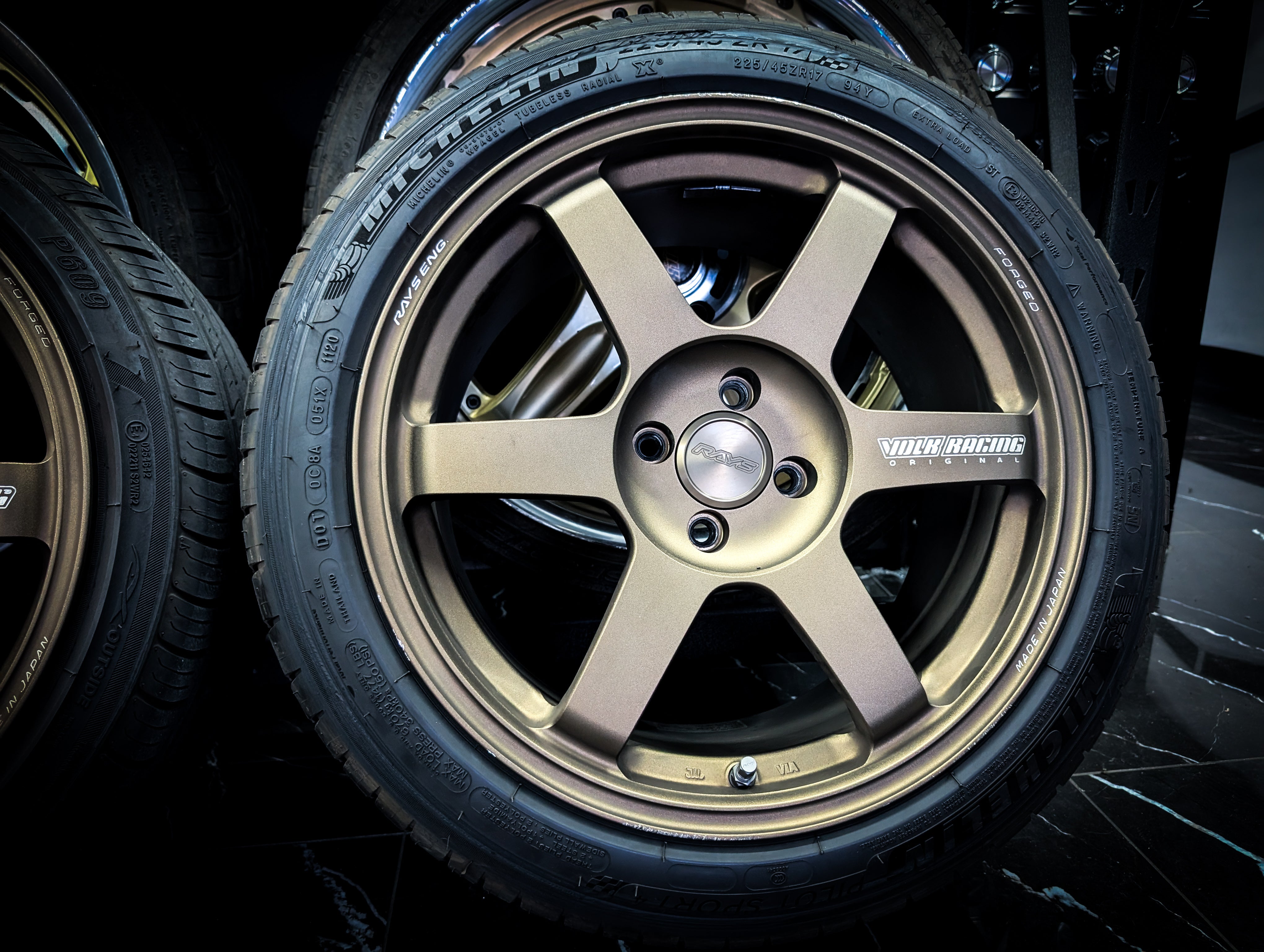 17" Volk Rays TE37 SAGA Bronze Monoblock Wheels x 4