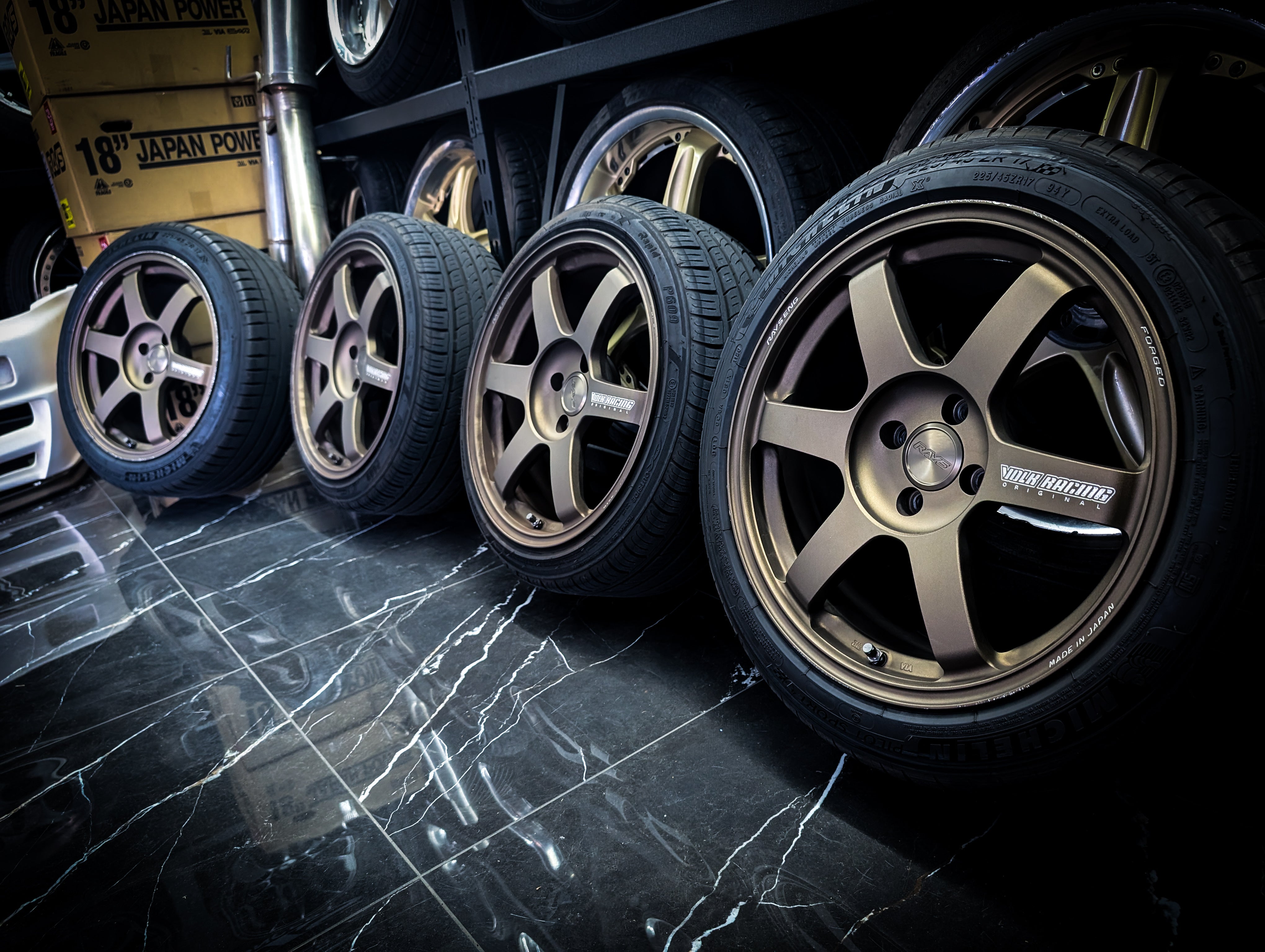 17" Volk Rays TE37 SAGA Bronze Monoblock Wheels x 4