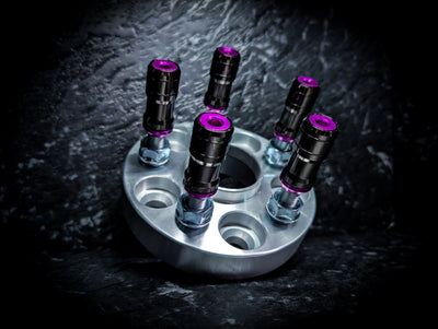 Purple Capped • Gunmetal Security Wheel Nuts