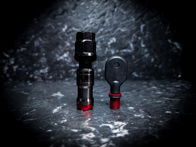 Red Capped • Gunmetal Security Wheel Nuts