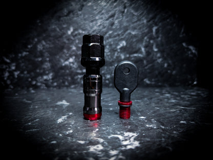 Red Capped • Gunmetal Security Wheel Nuts