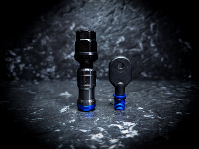 Blue Capped • Gunmetal Security Wheel Nuts