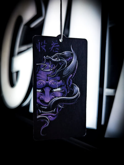 Mitch's Garage Purple ONI Mask and Python Token Grapefruit 🍇 Scented Premium Air Freshener