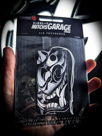 Mitch's Garage ONI Mask Token Strawberry 🍓 Scented Premium Air Freshener