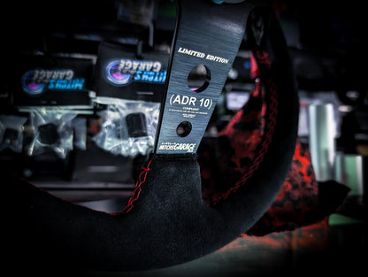 LIMITED EDITION "Don't let your demons drive you" Deep Dished Suade/Alcantara Red Stitch Steering Wheel
