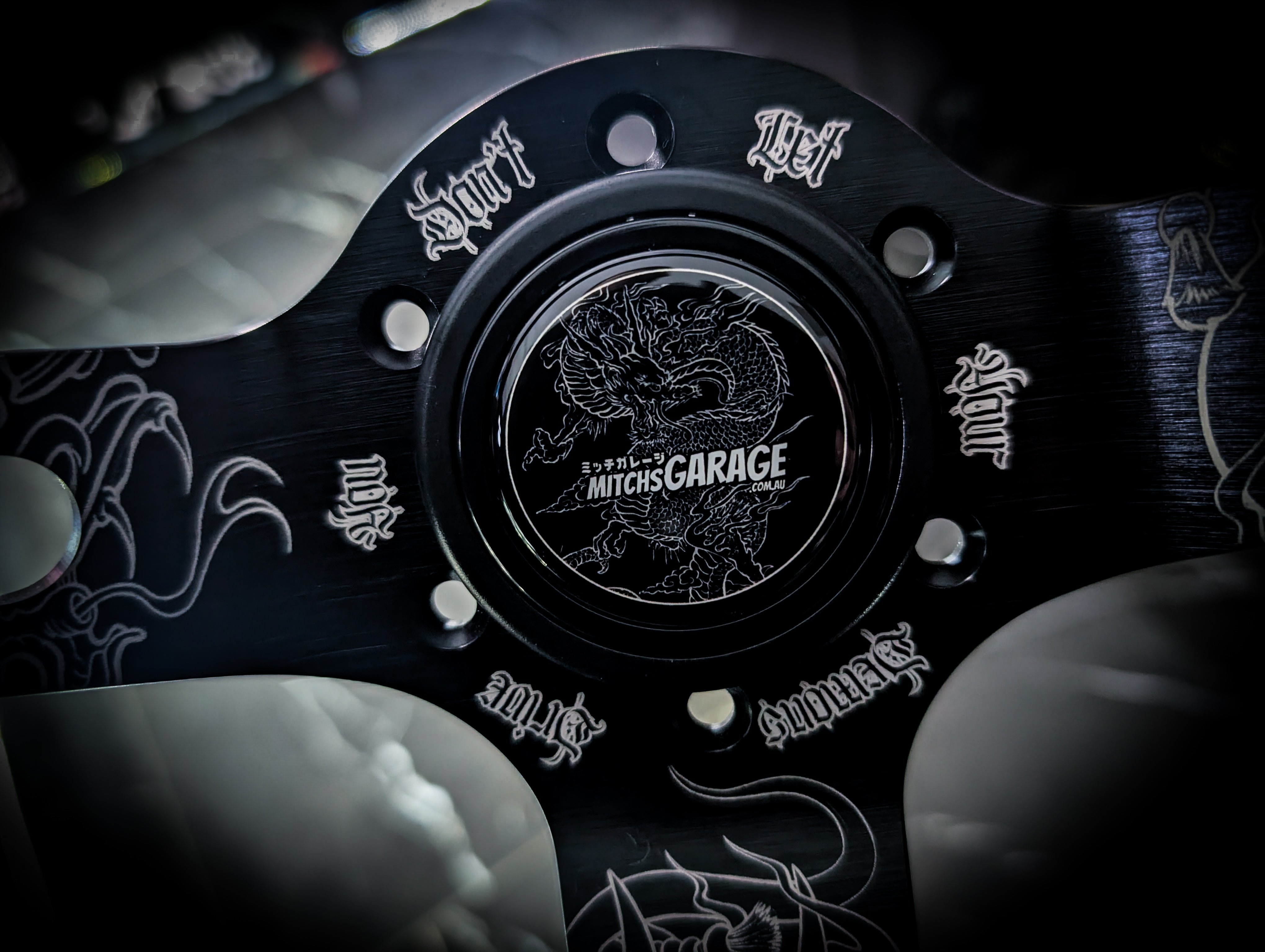 Mitch's Garage Traditional Dragon Steering Wheel Horn Button