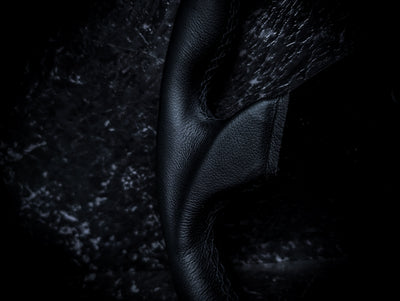 Triple Black D Shape Leather Steering Wheel