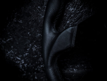 Triple Black D Shape Leather Steering Wheel