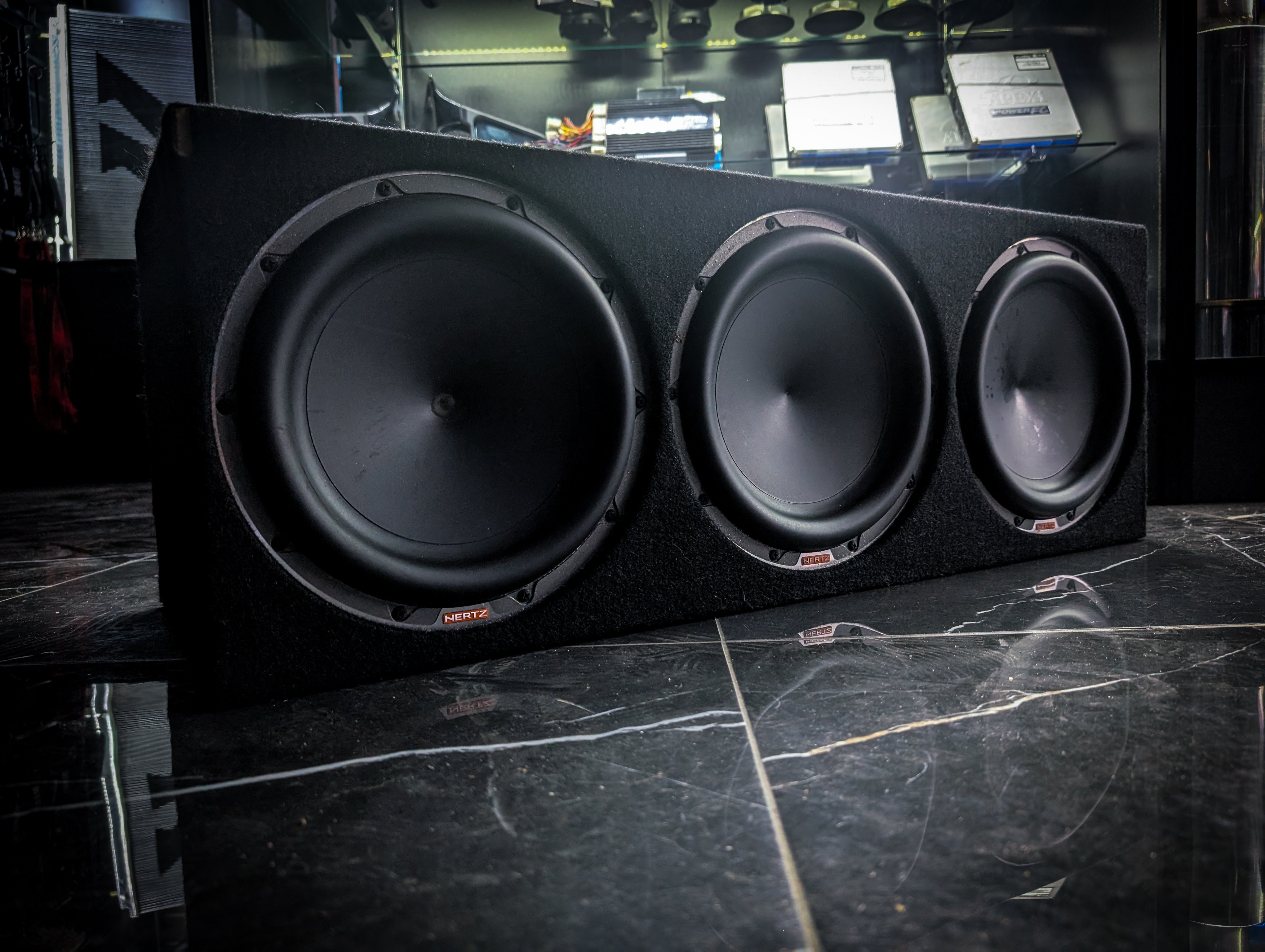 10" HERTZ Mille PRO Triple 1800watts RMS Subwoofers in Custom Enclosure