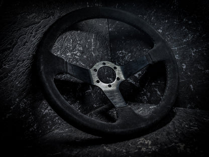 Triple Black Deep Dished Alcantara/Suade Steering Wheel