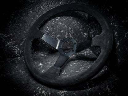 Triple Black Deep Dished Alcantara/Suade Steering Wheel