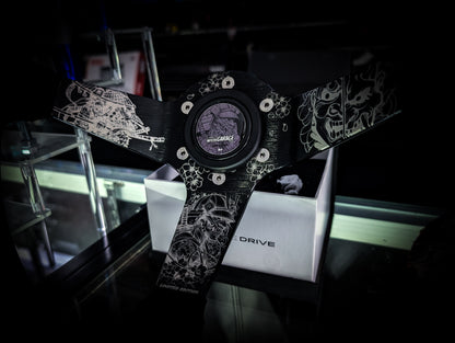 Traditional Japanese Hannya Mask Lazer Etched Deep Dished Alcantara Suade Steering Wheel