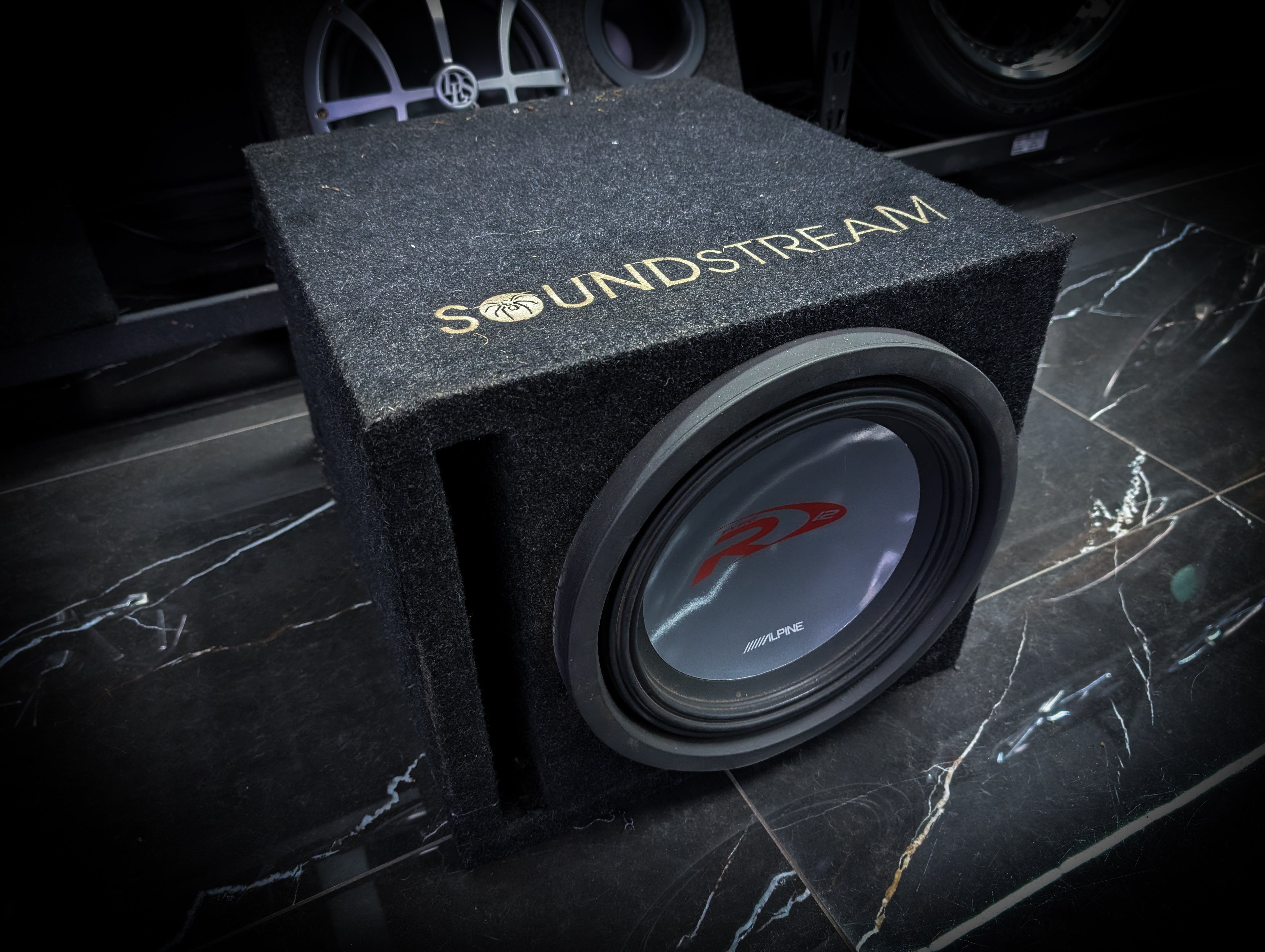 12" ALPINE TYPE R Series 2250watt Subwoofer in SoundStream Slot Ported Enclosure