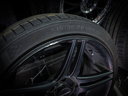 19" Satin Black Concept Concave Staggered Wheels x 4
