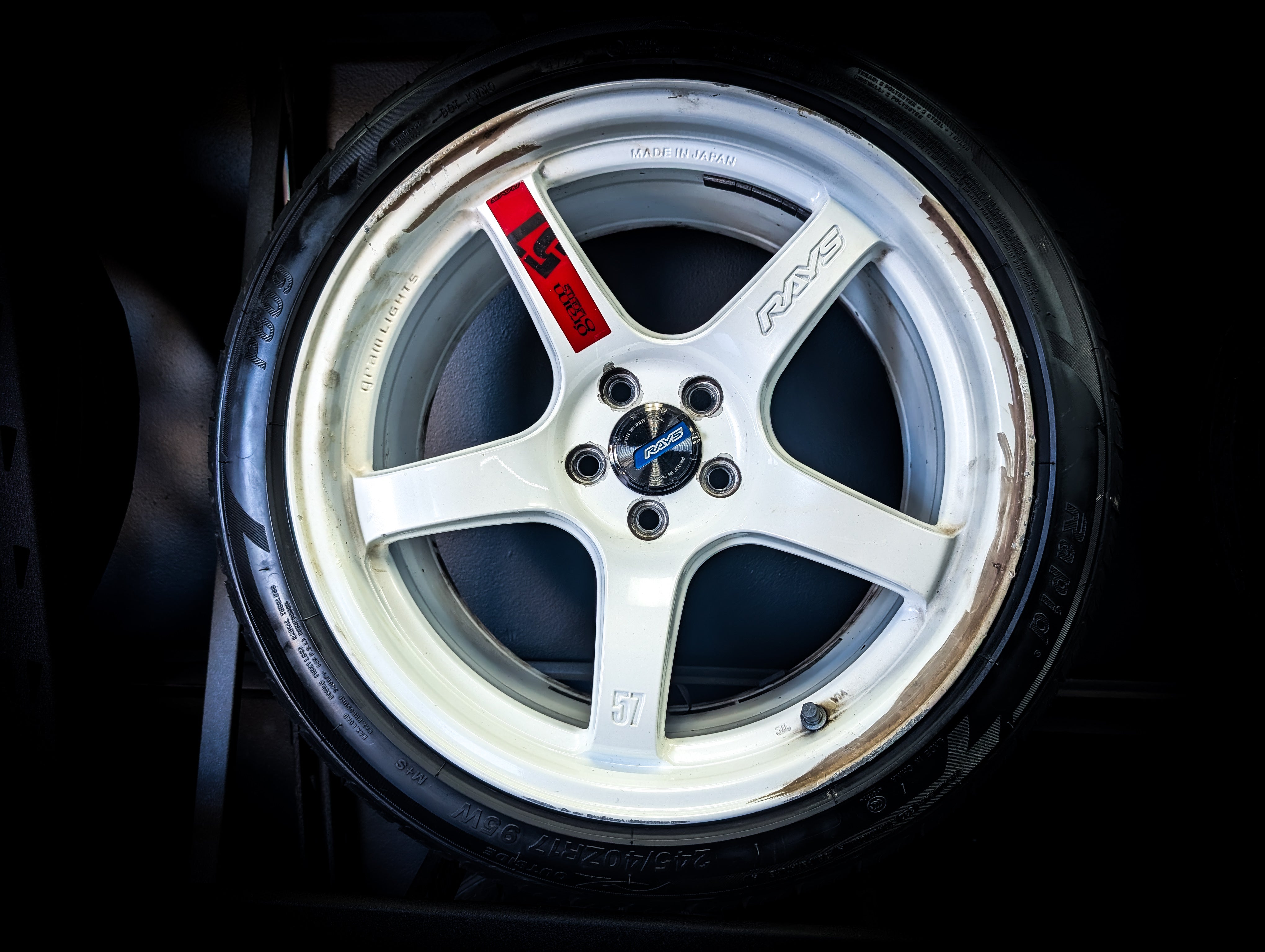 17" Rays Gram Lights 57CR Gloss White Wheels x 4