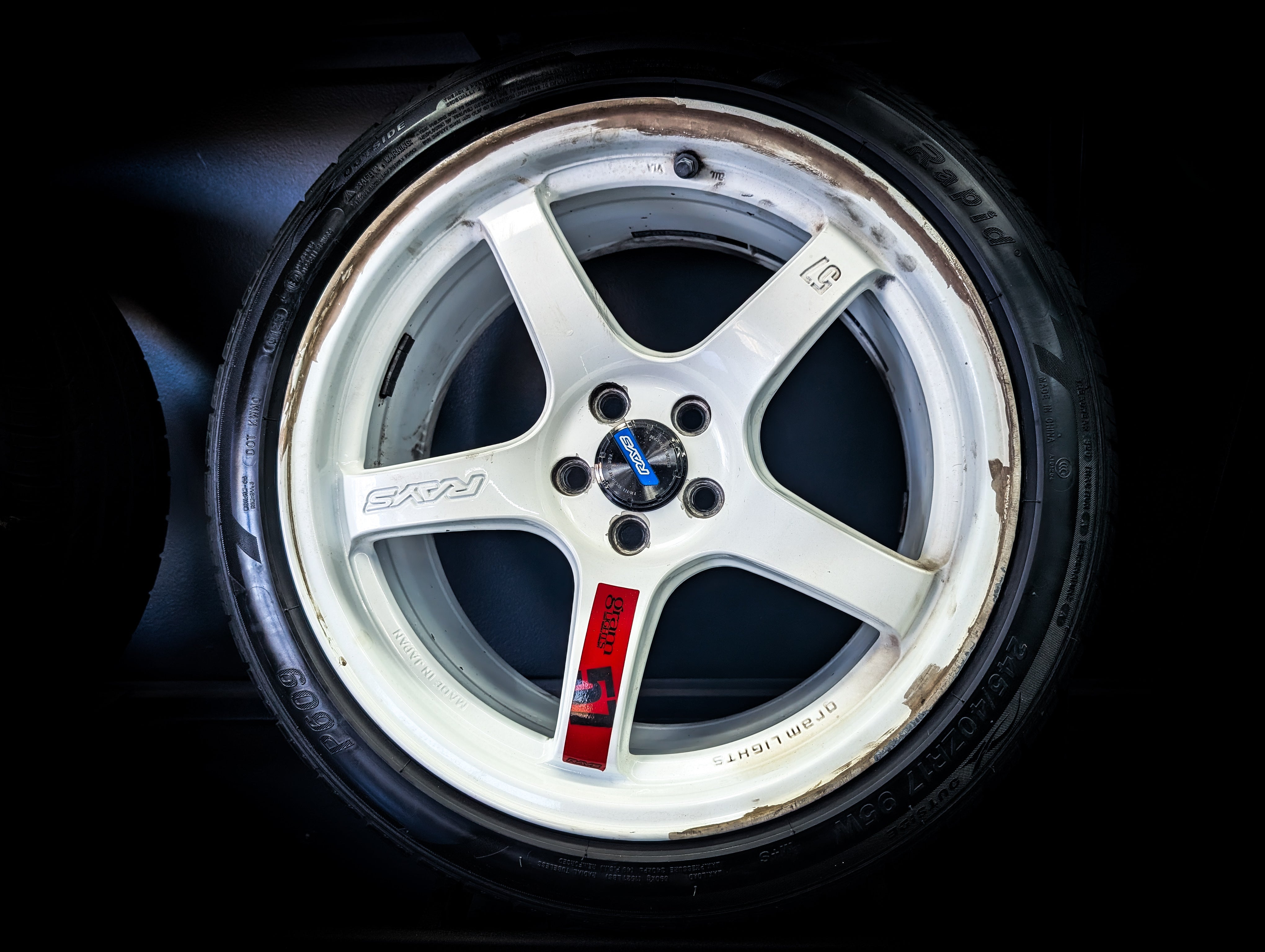 17" Rays Gram Lights 57CR Gloss White Wheels x 4