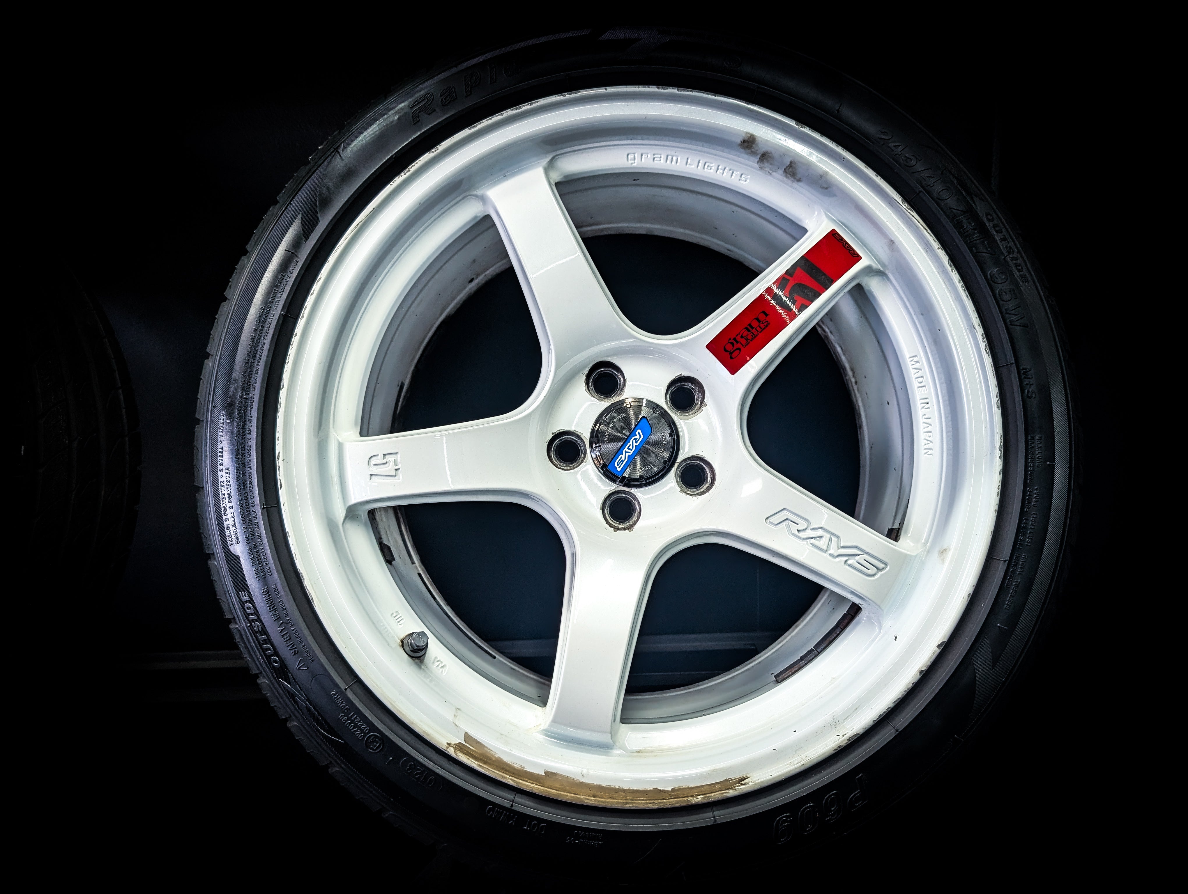 17" Rays Gram Lights 57CR Gloss White Wheels x 4