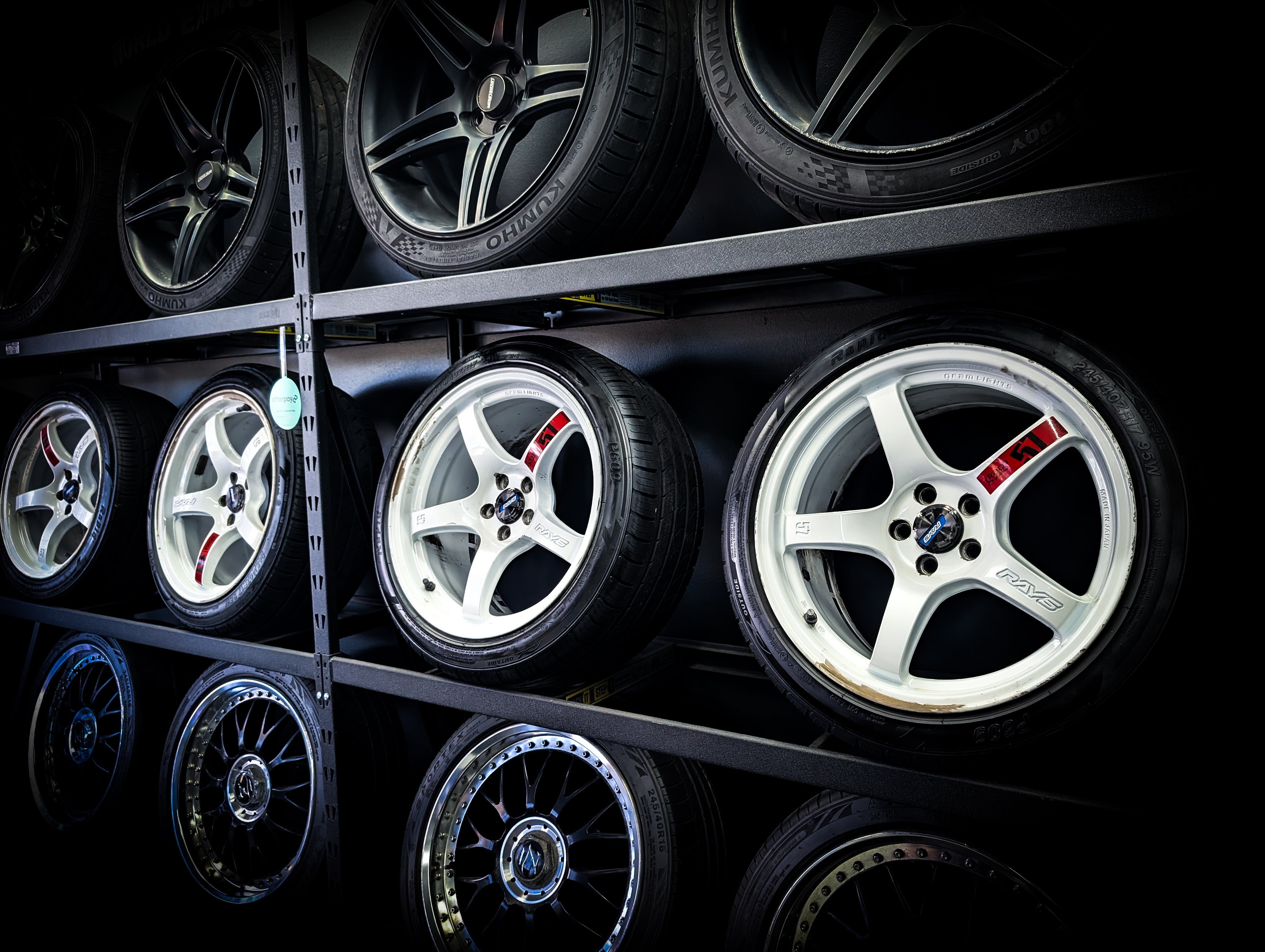17" Rays Gram Lights 57CR Gloss White Wheels x 4