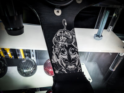 Traditional Japanese Lazer Etched Deep Dished Black Leather Steering Wheel