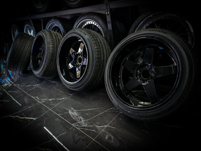 18" Deep Dished P45R Style Gloss Black Wheels x 4