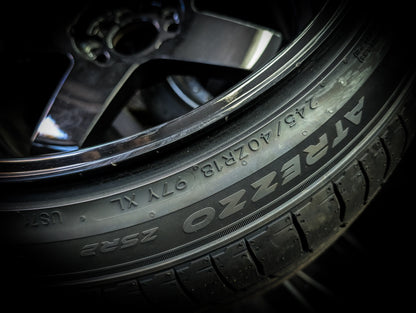 18" Deep Dished P45R Style Gloss Black Wheels x 4