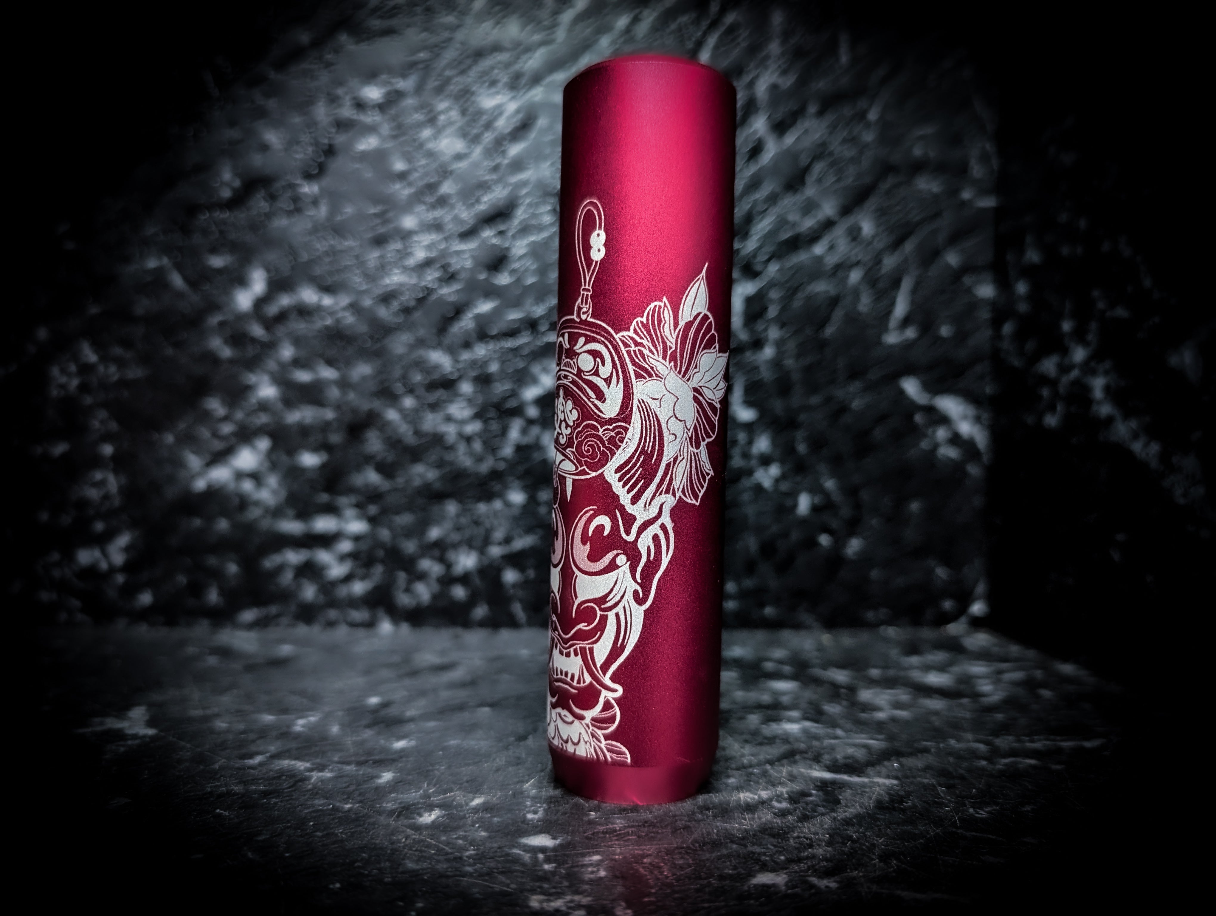 Traditional Japanese Hannya Mask Anodized V2 Weighted Tall Thick Grip Manual Gear Knob