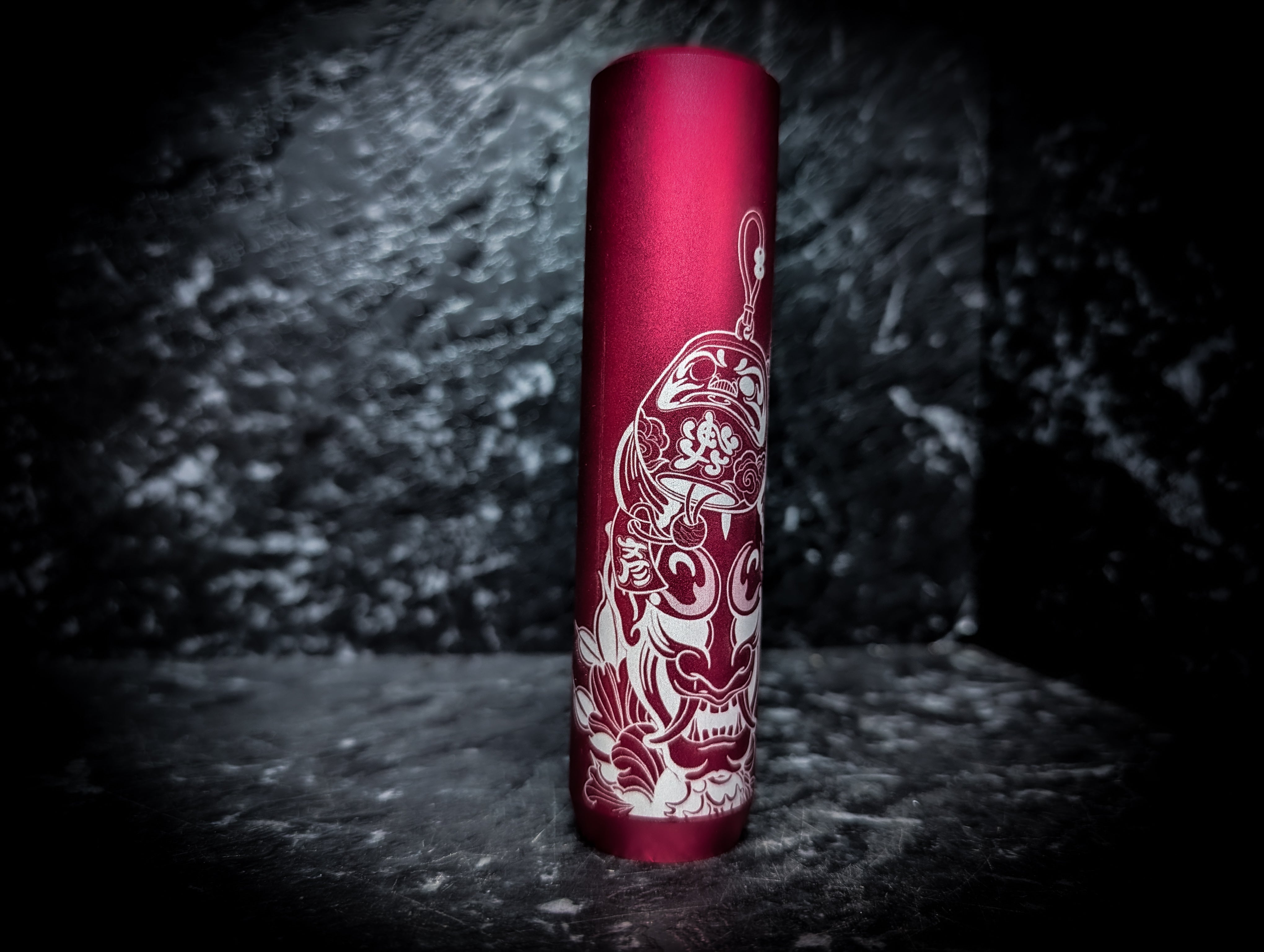 Traditional Japanese Hannya Mask Anodized V2 Weighted Tall Thick Grip Manual Gear Knob