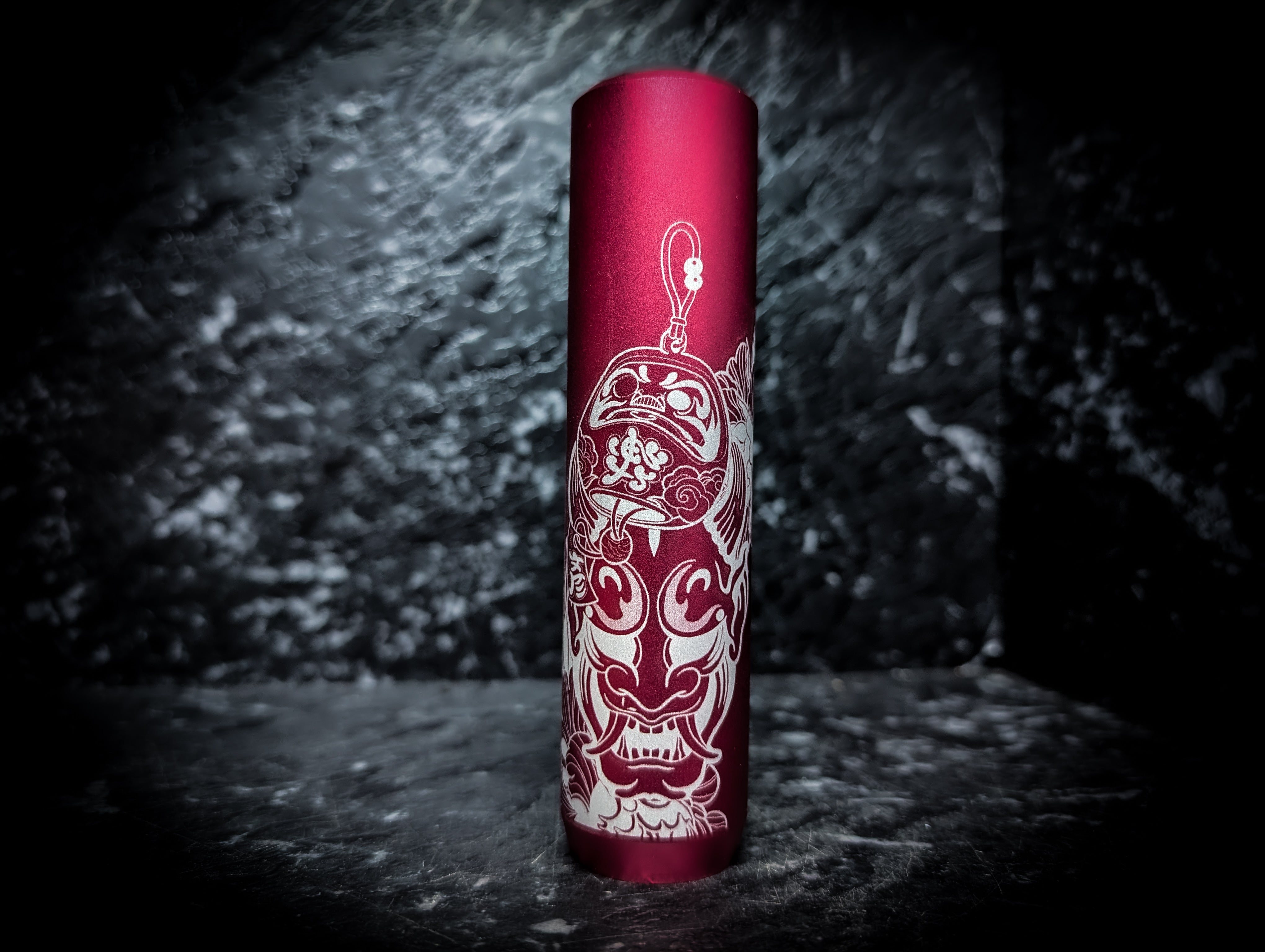 Traditional Japanese Hannya Mask Anodized V2 Weighted Tall Thick Grip Manual Gear Knob
