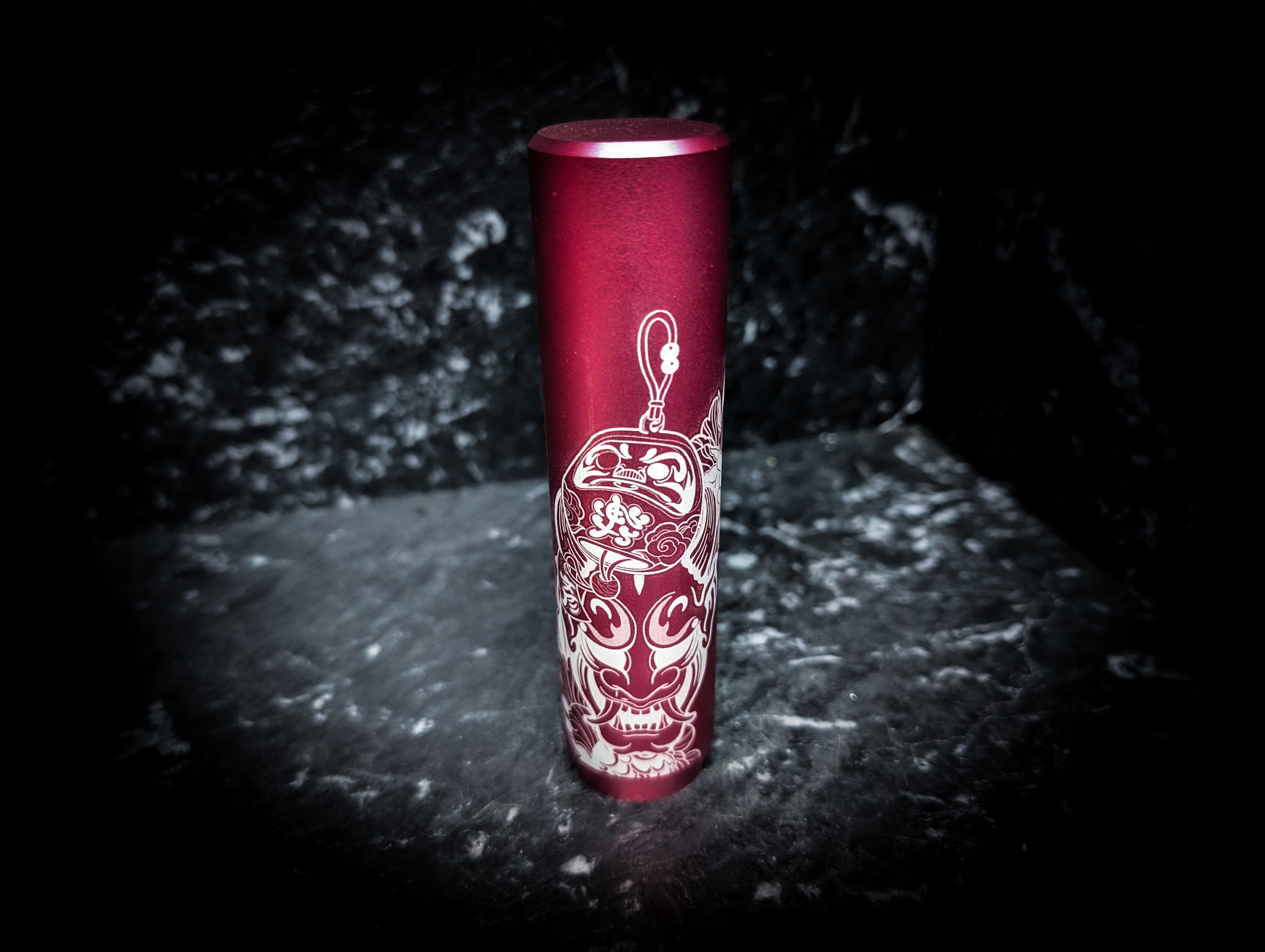 Traditional Japanese Hannya Mask Anodized V2 Weighted Tall Thick Grip Manual Gear Knob