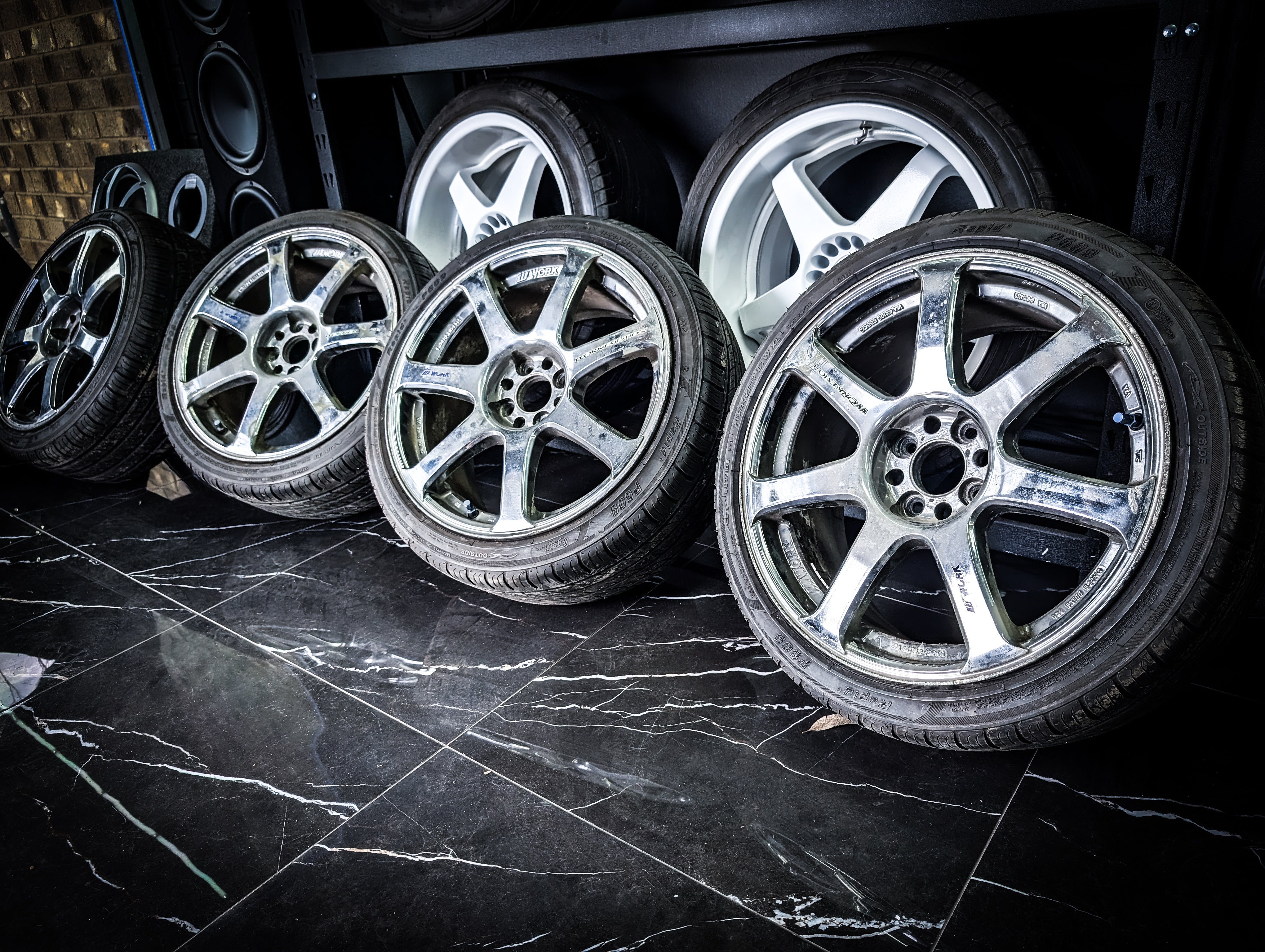 17" WORK Emotion T7R Chrome Wheels x 4