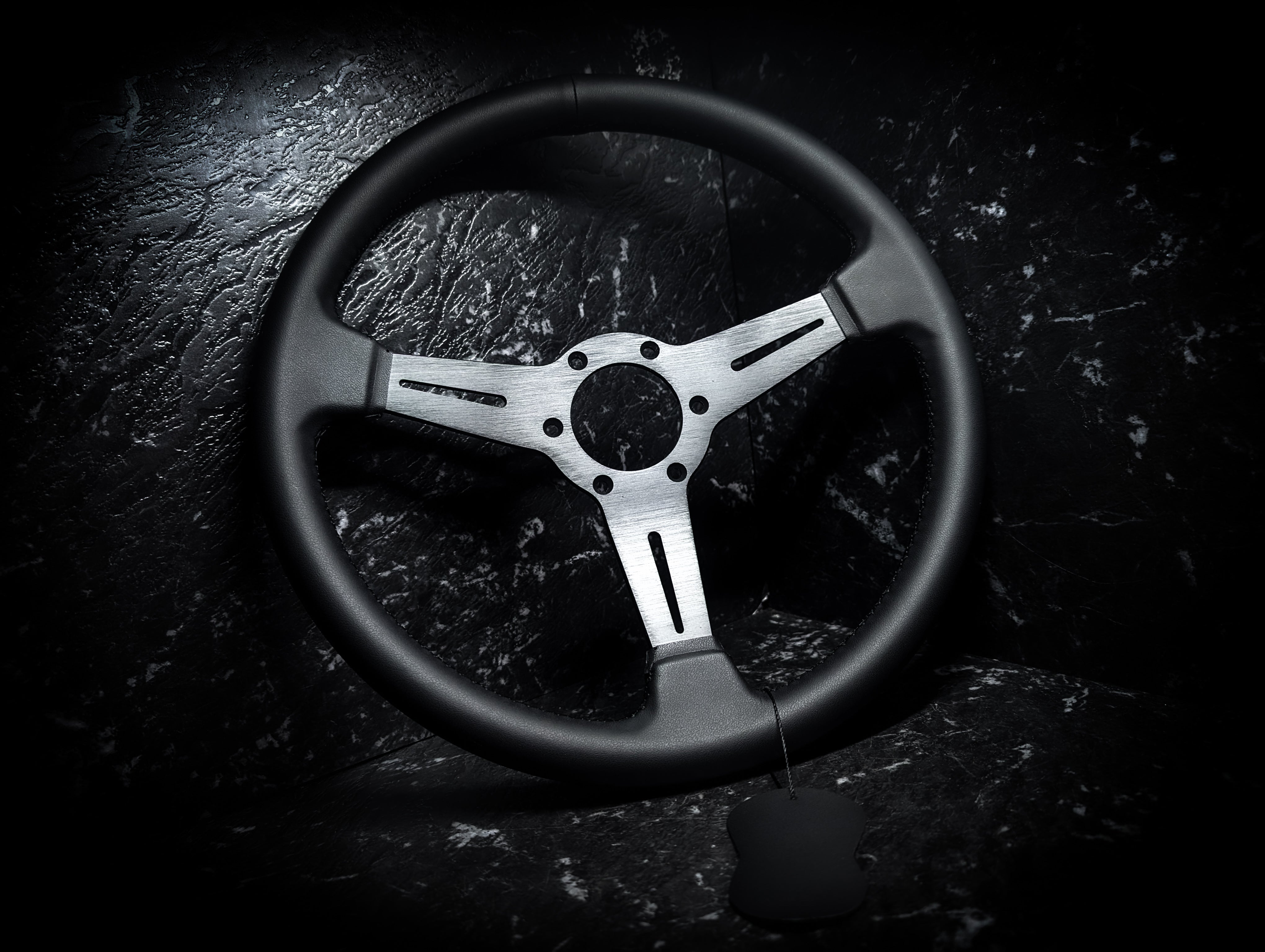 Triple Black Leather Standard Steering Wheel
