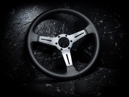 Triple Black Leather Standard Steering Wheel