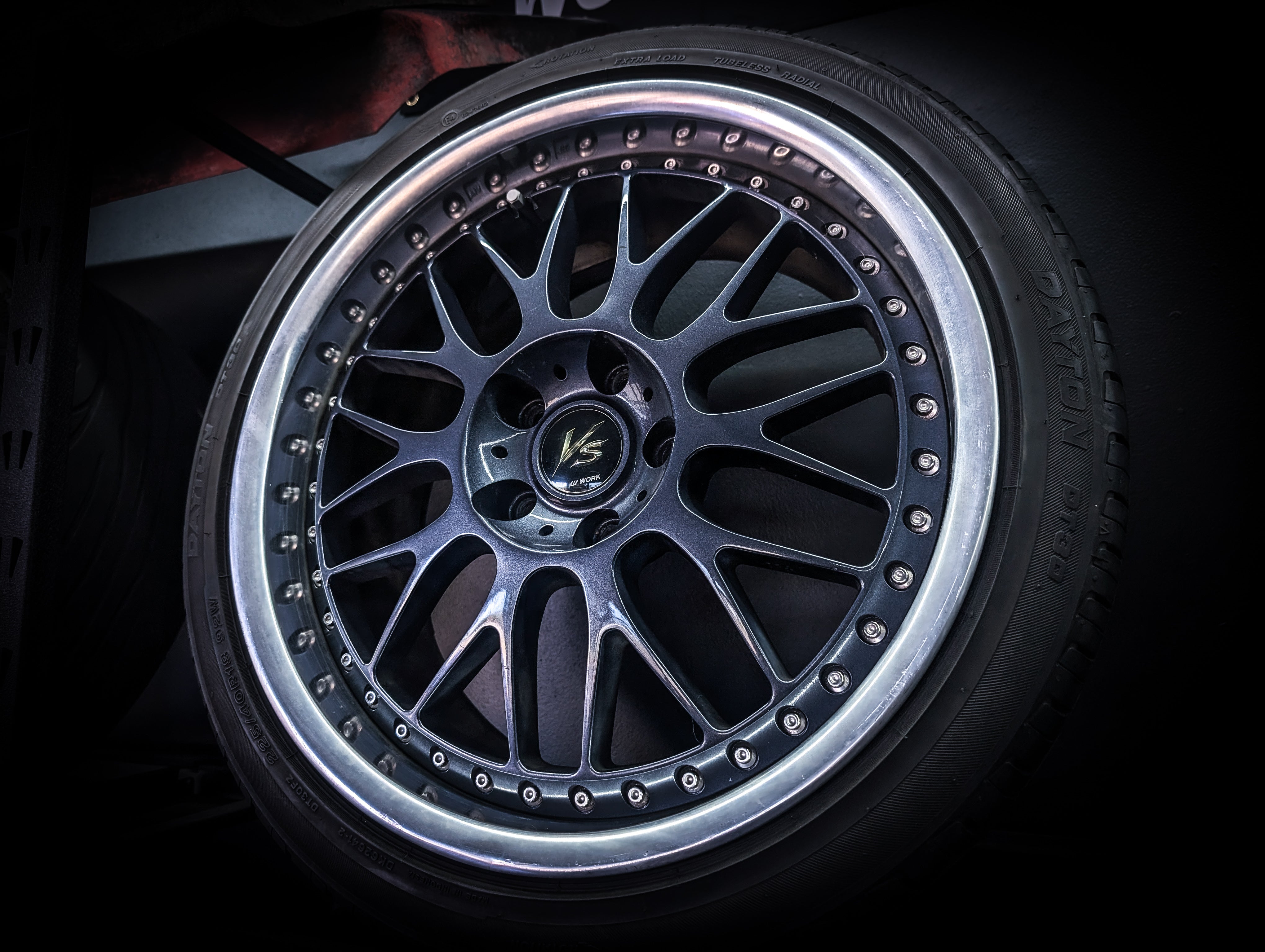 18" WORK VS-XX 3 PIECE Gunmetal Metallic Staggared Wheels x 4